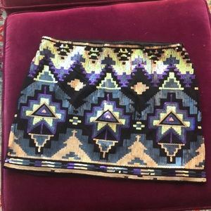 Aztec Sequin Skirt